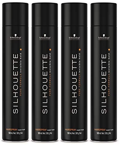 4er Super Hold Hairspray Haarspray Black Silhouette Styling Schwarzkopf 500 ml