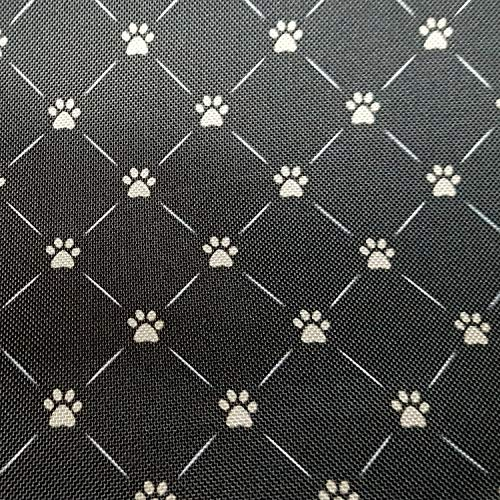 novely OXFORD 210D | 1 lfm | Polsterstoff - Geprintet Outdoor Dekostoff Wasserabweisend Reißfest | Hund Pfoten Graphit Creme