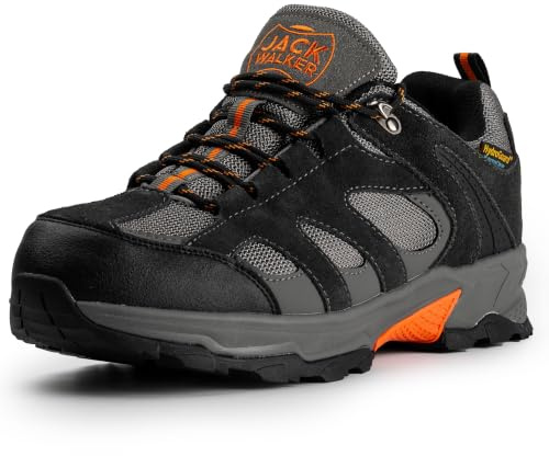 Jack Walker Herrars Promenad Ultra Lättviktiga Vent Låga Vandring Klättring Vattentäta Trainers JW010 Grå (47 EU)