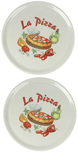 Saturnia Lot de 2 assiettes à pizza avec décor La Pizza Ø 31 cm