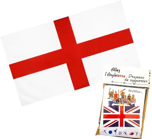 MAELSA - Drapeaux Angleterre 90X150 - Drapeau Anglais Festival Manifestation Body Flag Supporter Grand Format très résistant