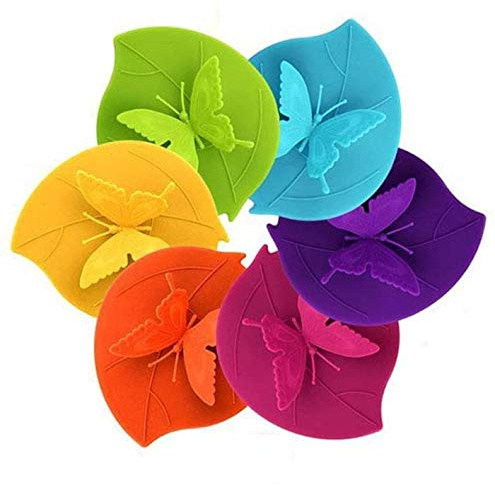 6PCS Creative Butterfly Mug Cover Silicone Cup Lid Cup Cover Tea Cup Lid Reusable Coffee Mug Seal Lid Cap Anti-dust Leak-Proof Drink Cup Cover Kitchen Tools & Gadgets 166/5000 ????