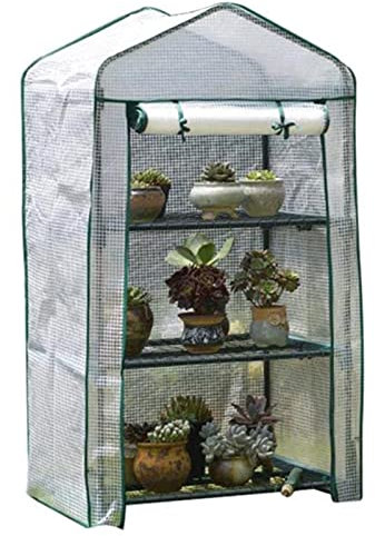 ZXFF Garden Serra, Capannone in Vaso A 3 Strati, Balcone Interno PE Piante E Piante di Piante di Verdure, Usato per I Fiori, Copertura PE Impermeabile Rimovibile (Color : White, Size : 69×49×125cm)