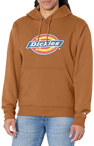 Dickies Felpa da Uomo Tricolore DWR Pullover in Pile con Cappuccio, Anatra Marrone., M