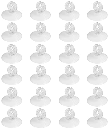 AKH® Light Holder Suction Cups | Pack of 24 | 35mm Rubber Sucker Pads With Slitted Hole To Hold String Lights In Place | Strong Hanging Hook For Hanging Light String On Mirror Glass Wall Windows