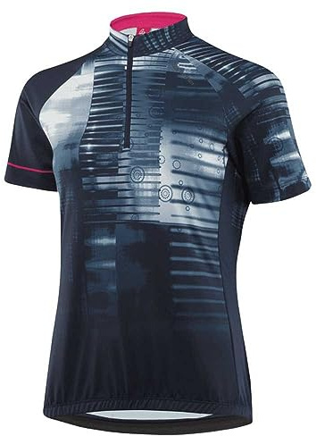 Löffler Spela Mid Full-Zip Kurzarm Radtrikot Damen blau