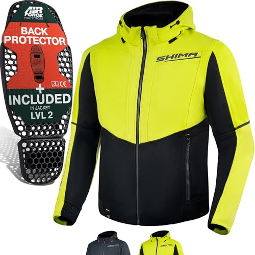 SHIMA DAYBREAKER Motorradhoodie Herren und Damen - Motorrad Kaputze Hoodie mit Protektoren Jacke Kapuzenjacke Aramid