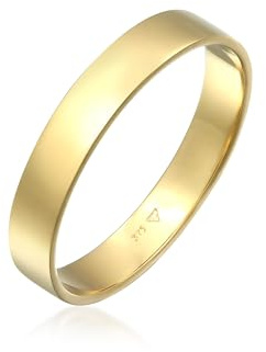 Kuzzoi Herrenring (4 mm) Gold Handgefertigt, Bandring für Männer aus 375 Gelbgold, Ehering Verlobungsring Freundschaftsring, Basic Gold Ring poliert, Ringgröße 60