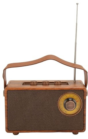 Vintage Radio Retro Bluetooth Speaker, Mini Wooden FM Radio with Old Fashioned Classic Style, Rechargeable Battery Powered Bluetooth5.1 Speaker Supports U Disk, TF Card, AUX