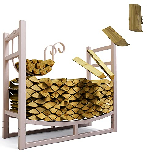 deposito di legname portalegna da esterno coperto Scaffale per legna da ardere 84 x 33 x 76cm zincato metallo portalegna da esterno con copertura stoccaggio di legna da fuoco porta tronchetti