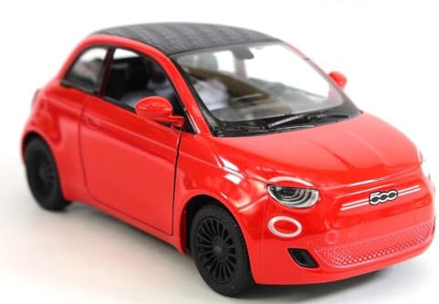 Easy Toys Modèle réduit de Voiture Compatible avec la Fiat 500e. Voiture Miniature à l'échelle avec Portes ouvrantes. Modélisme Automobile. (500 Rouge)