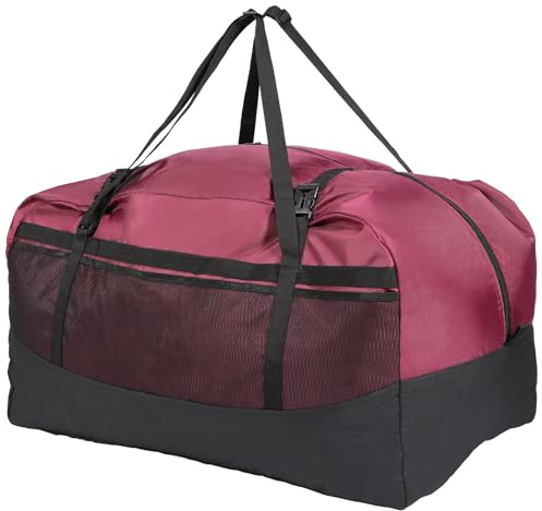 REDCAMP Foldable Travel Bag, Large Sports Bag, 75L/96L/100L, Lightweight Waterproof Tote Bag, Wine Red 100L
