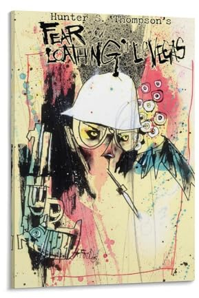 Hunter S Thompson von Ralph Steadman (1) Kunstdrucke, Poster, Wandkunst, Poster, Rollen, Leinwand, Gemälde, Bild, Wohnzimmer-Dekoration, Zuhause, 50 x 75 cm