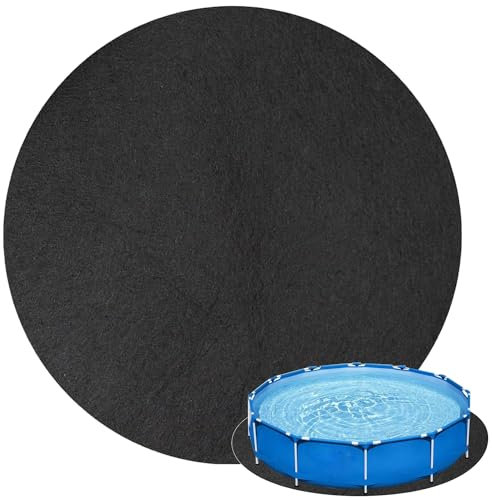 LipLopBest Tapis de piscine rond épais de 5,5 m pour piscine hors sol, tapis de piscine hors sol, rembourrage de sol prolonge la durée de vie de la doublure