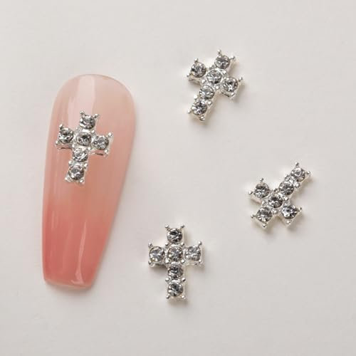 10Pieces 3D Cross ​Charms For Nails Metal Cross 3D Vintage Punk