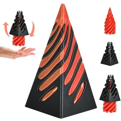Vicloon Impossible Pyramid Passthrough Sculpture, 3D Printed Spiral Cone Fidget Toy, Mini Vortex Thread Illusion, Anxiety Relief Spiral Cone Toy, Stressabbau Fingerspiele (Pyramide)