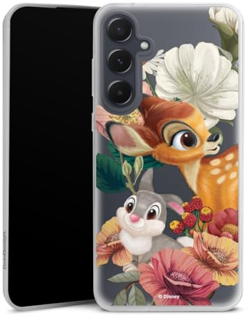Slim Case kompatibel mit Samsung Galaxy A 55 5G Silikon Handyhülle transparent Hülle extra dünn Bambi Klopfer Disney