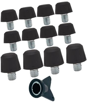 JISADER 12 pezzi tacchetti per scarpe da calcio accessori per scarpe da calcio tacchetti per erba sintetica 8mm 11mm punte di ricambio per sport indoor e, Nero
