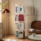 ELPHECO Rotating Bookshelf, Small Corner Bookshelf for Small Space, 360 Display 4 Tier Floor Standing Bookcase, Plastic Narrow Book Shelf Organizer for Living Room (White Transparent, Round)