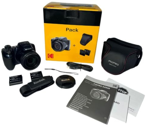 KODAK PIXPRO AZ528 Digital Camera Pack (Blue) - Includes Two Batteries and a Bag