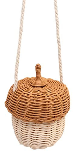 Niedliche Rattan-Eichel-Aufbewahrungskorb für, Tasche für und Mädchen, Fotografie-Requisiten (Kleine Umhängetasche)