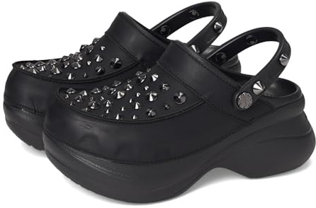 Crocs Damen Classic Bae Clogs Plateauschuhe für Frauen, Schwarze Nieten, 37-38 EU