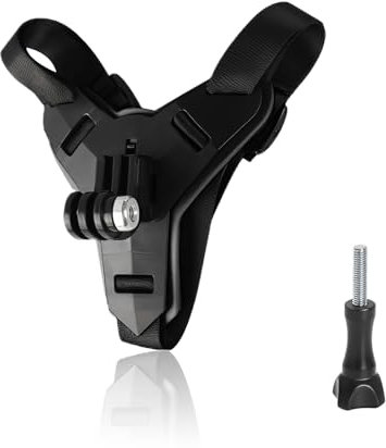 ZWWOGE Supporto per Casco Moto Mento per GoPro Hero 13 12 11 10 9 8 7, DJI OSMO Action 5 Pro 4/3, Attacco con Cinturino Supporto a Gancio J, Silicone Antiscivolo,accessori moto