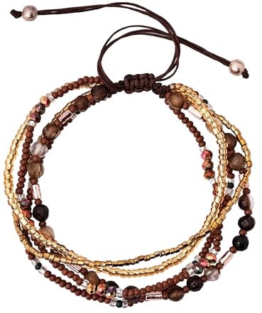 Hanary Bohemian Bead Stacked Bracelet Vintage Multi-Layer Bracelet Gift for Her