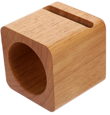 EPIGEIST Handyhalter mit Verstärkerfunktion Tragbarer und Multifunktionaler Tischtelefonständer aus Braunem Holz Kreativer Handy Tischständer für Schreibtisch und Bett