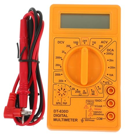 TEHAUX Digitales Voltmeter Multimeter für Elektriker Widerstand Messen Lcd Anzeige Niederspannungssymbol Abs 9v-batterie