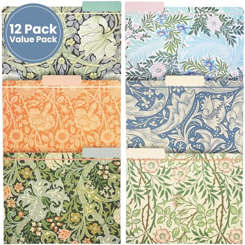 William Morris Designs Lot de 12 dossiers 6 motifs assortis