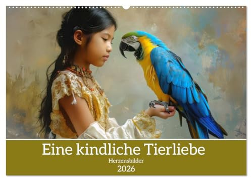 Eine kindliche Tierliebe - Herzensbilder (Wandkalender 2026 DIN A2 quer), CALVENDO Monatskalender: Magie der Freundschaft (CALVENDO Menschen)