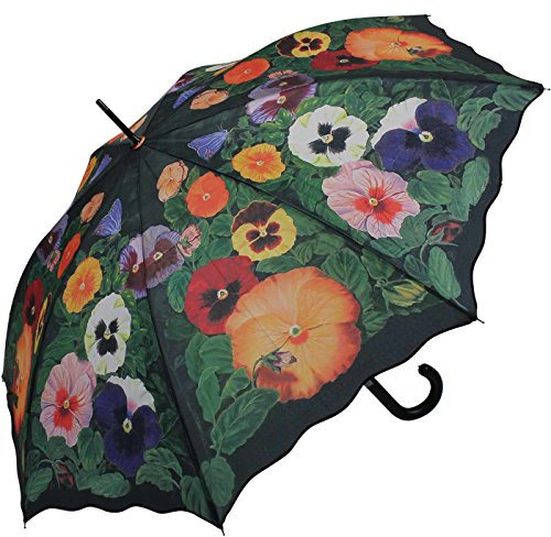 Regenschirm Automatik Schirm - Stiefmuetterchen mit UV-Protection