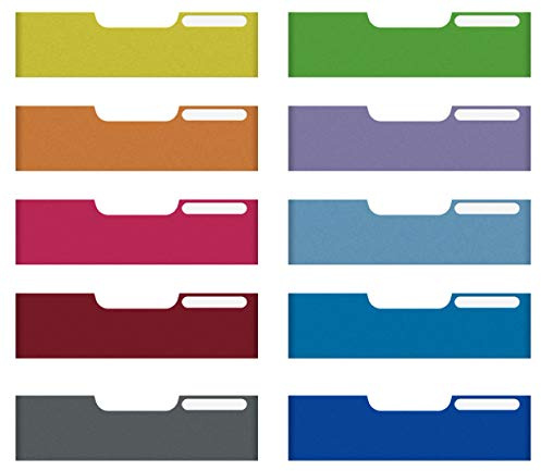 Exacompta 337999D 10er Pack Frontblatten Normal für Ablagesystem Modulo und Modulodoc farbig sortiert