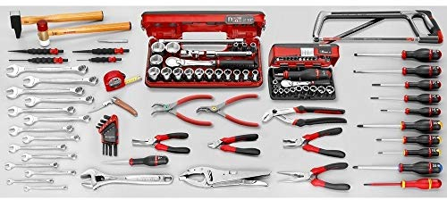 FACOM - Kit d’Outils de Maintenance - CM.110A - Sélection Mécanique Générale 122 Outils - Douilles, Tournevis, Pinces, Scie à Métaux et Accessoires - Outillage à Main