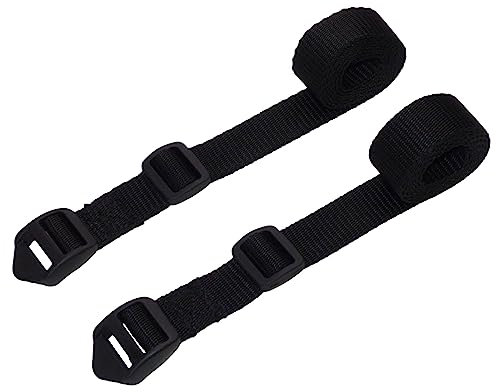 Benristraps 25mm Utility Strap with Ladderlock Buckle for Camping, Caravanning, Industrial Uses (2 Pack) (black, 2 metres)