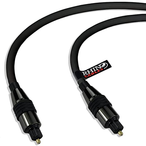 rhinocables Toslink Optical Audio Cable with Gold-plated Contacts, Digital Audio Optical Cable for Soundbar to TV, Home Theater or Game Console (20m)