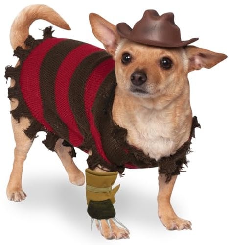 Rubie's Offizielles Haustierkostüm Freddy Krueger, Nightmare – Mörderische Träume, für Hunde, Größe XL Halloween