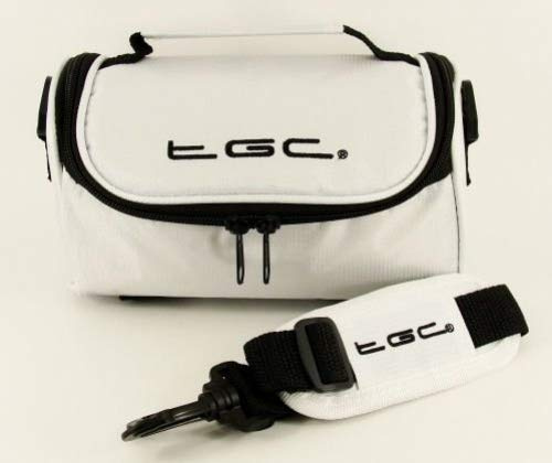 TGC ® Camera Case for Canon LEGRIA HF G25 with shoulder strap and Carry Handle (Cool White)