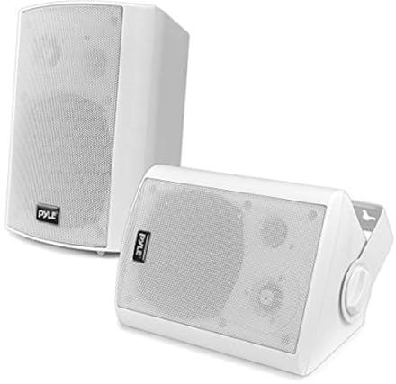 Pyle Wireless Speakers, Outdoor/Indoor Bluetooth Speakers, Wall Mounted, Waterproof, AUX IN, Compatible w/ Smartphone, Tablet, Laptop, Computer (Pair)