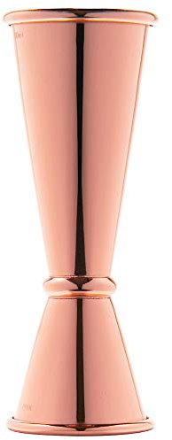 Jigger Kupfer Edelstahl von ALANDIA | 30 60 ml Messbecher | Rosé-gold | Edles Barmaß für Cocktails & Gin Tonic