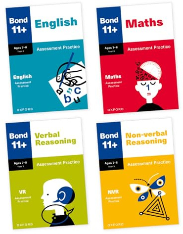 Bond 11+ Assessment Practice Papers Bundle for Age 7-8 | For GL Assessment & other 11 plus exams | English, Maths, Verbal Reasoning & Non-verbal Reasoning (Bond: Assessment Papers)