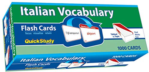 Italian Vocabulary Flash Cards (1000 cards): a QuickStudy Reference Tool
