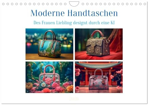 Moderne Handtaschen (Wandkalender 2026 DIN A4 quer), CALVENDO Monatskalender: Moderne Handtaschen sind mehr als nur praktische Accessoires zum ... Stils der Besitzerin. (CALVENDO Kunst)