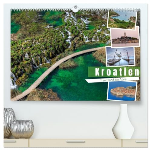 Kroatien Traumland der Adria (hochwertiger Premium Wandkalender 2026 DIN A2 quer), Kunstdruck in Hochglanz: Kroatien: schimmerndes Meer und historische Dörfer (CALVENDO Orte)