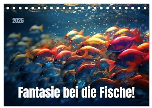 Fantasie bei die Fische! (Tischkalender 2026 DIN A5 quer), CALVENDO Monatskalender: Buntes Leben unter der Oberfläche der Fantasie (CALVENDO Tiere)