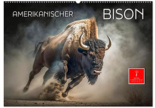 Amerikanischer Bison (Wandkalender 2026 DIN A2 quer), CALVENDO Monatskalender: Der Amerikanische Bison - seit 2016 Nationaltier der USA (CALVENDO Tiere)