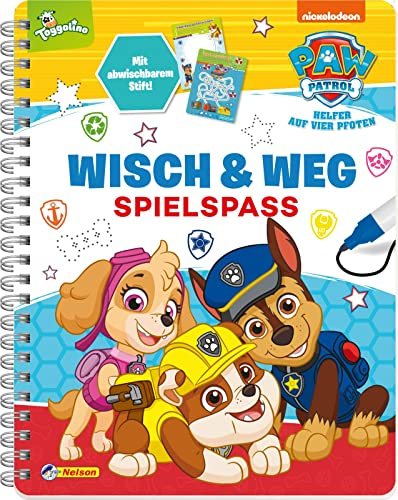PAW Patrol: Wisch & Weg - Spielspaß: mit abwischbaren Seiten und Stift | Buch zum spielerischen Lernen (ab 4 Jahren)