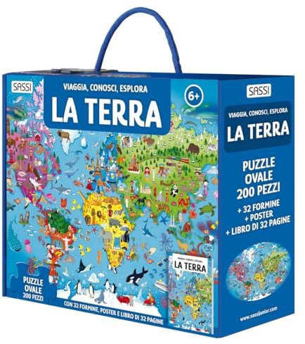 La Terra. Viaggia, conosci, esplora. Nuova ediz. Con formine. Con puzzle ovale. Con Poster (Sassi junior)