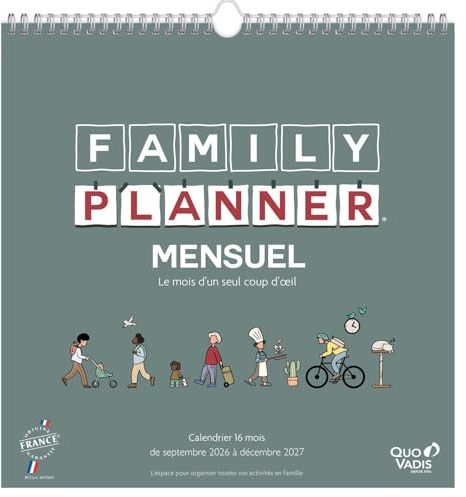 Quo Vadis - Time andampr Life - månadskalender för familjeplanerare - skoldagbok 30 x 30 cm - Annandeacutere Sept 2022 till Dec 2023 (16 månaders kalender)